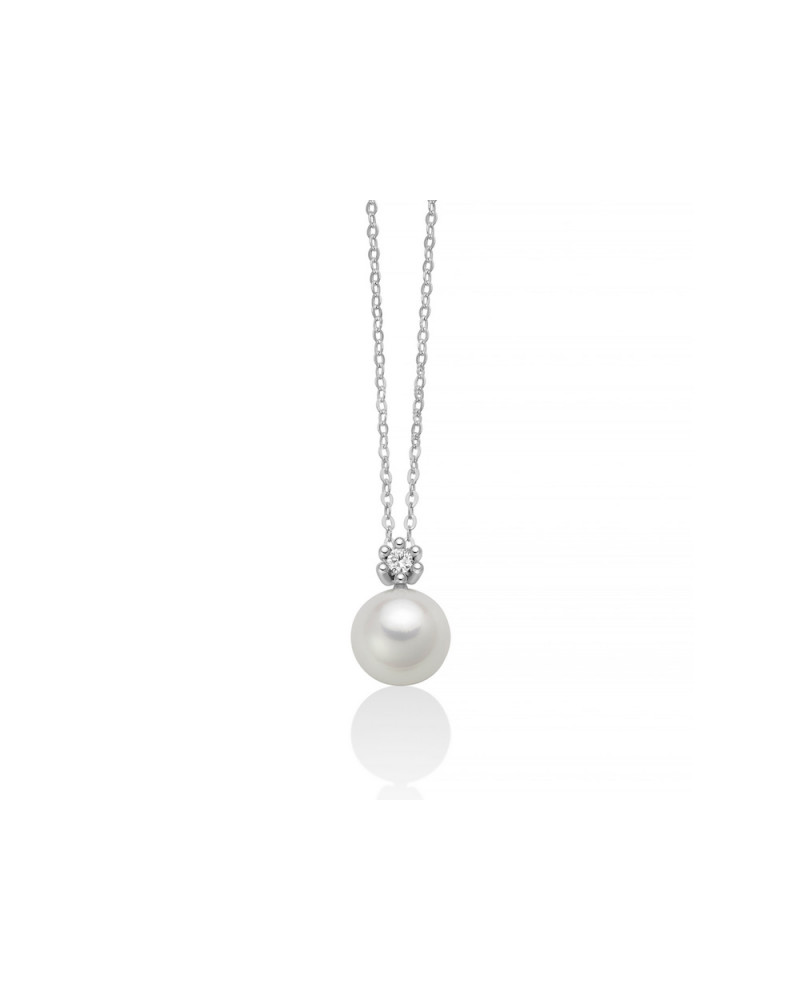 Miluna® Le Perle - Collana Oro Bianco con Perla e Diamanti PCL6405
